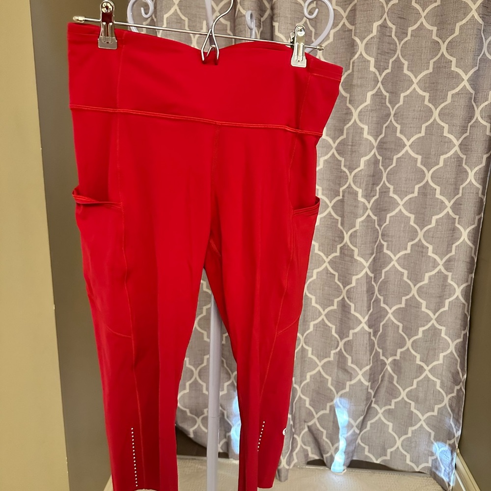 Lululemon Athletica Red High-Waisted Leggings